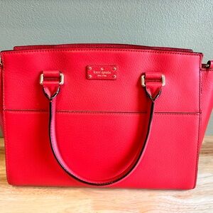 Kate Spade Red Satchel with Gold Hardware